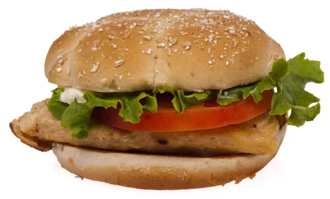 grilled chicken sandwich with lettuce and tomato